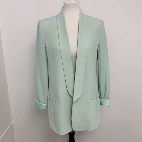 Mural art has no boundaries Women’s Light Mint Blazer Jacket Sz L - Picture 1 of 15
